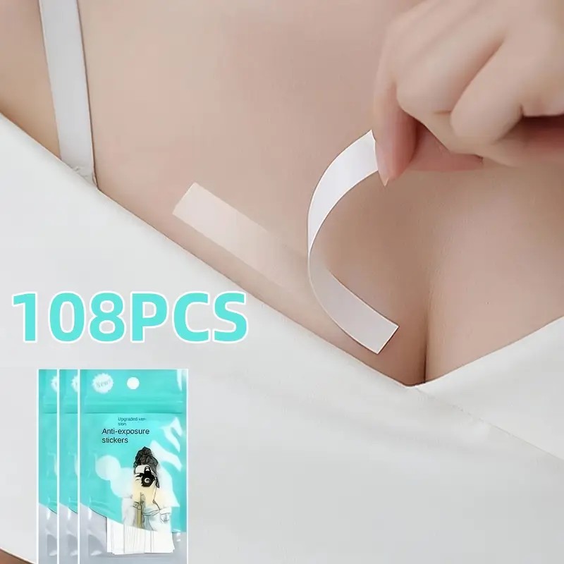 Push Up Bra Silicone - 108枚/3パック、ファッション衣料や身体用両面テープ、女性用優しいボディテープ、全天候型強力布テープ
