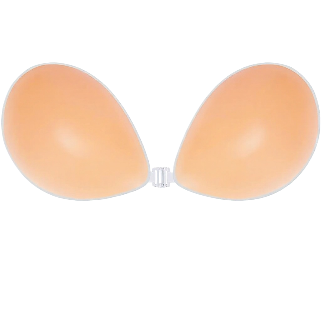 Push Up Bra Silicone - プッシュアップワイヤーレスソリッドシリコンブラ、再利用可能な粘着式、バックレスストラップレス、イブニング/ウェディング用