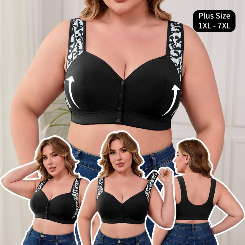 Wirefree Bra Comfort - XL-7XL プラスサイズ フロントバックルブラジャー レディース ノンワイヤーブラ ワイヤレスブラレット