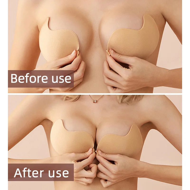 セクシーな女性用ブラジャー、見えないプッシュアップブラ、粘着 - Strapless Bra Adhesive のレビューと価格