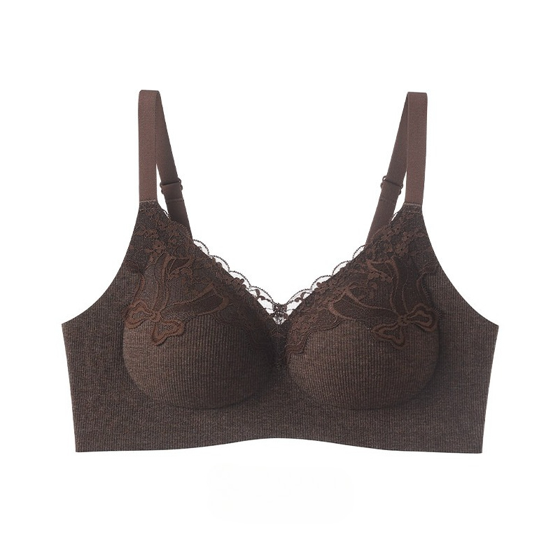 女性用ファッション、リブ編みのレースブラレット、ワイヤーなし - Lace Bralette Set のレビューと価格