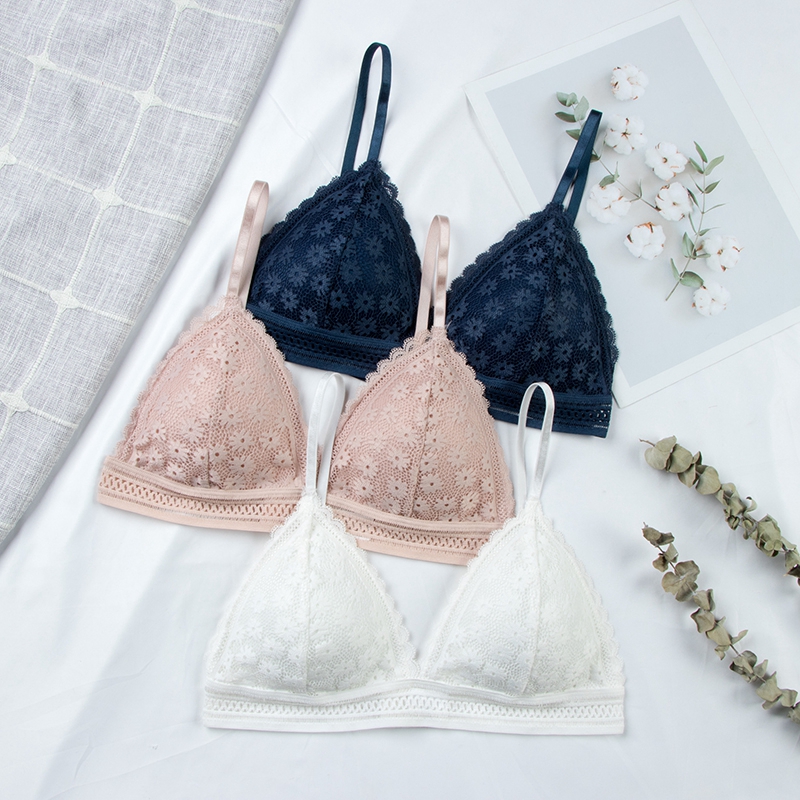 セクシーな花レースのブラジャートップ女性のためのプッシュアッ - Lace Bralette Set のレビューと価格