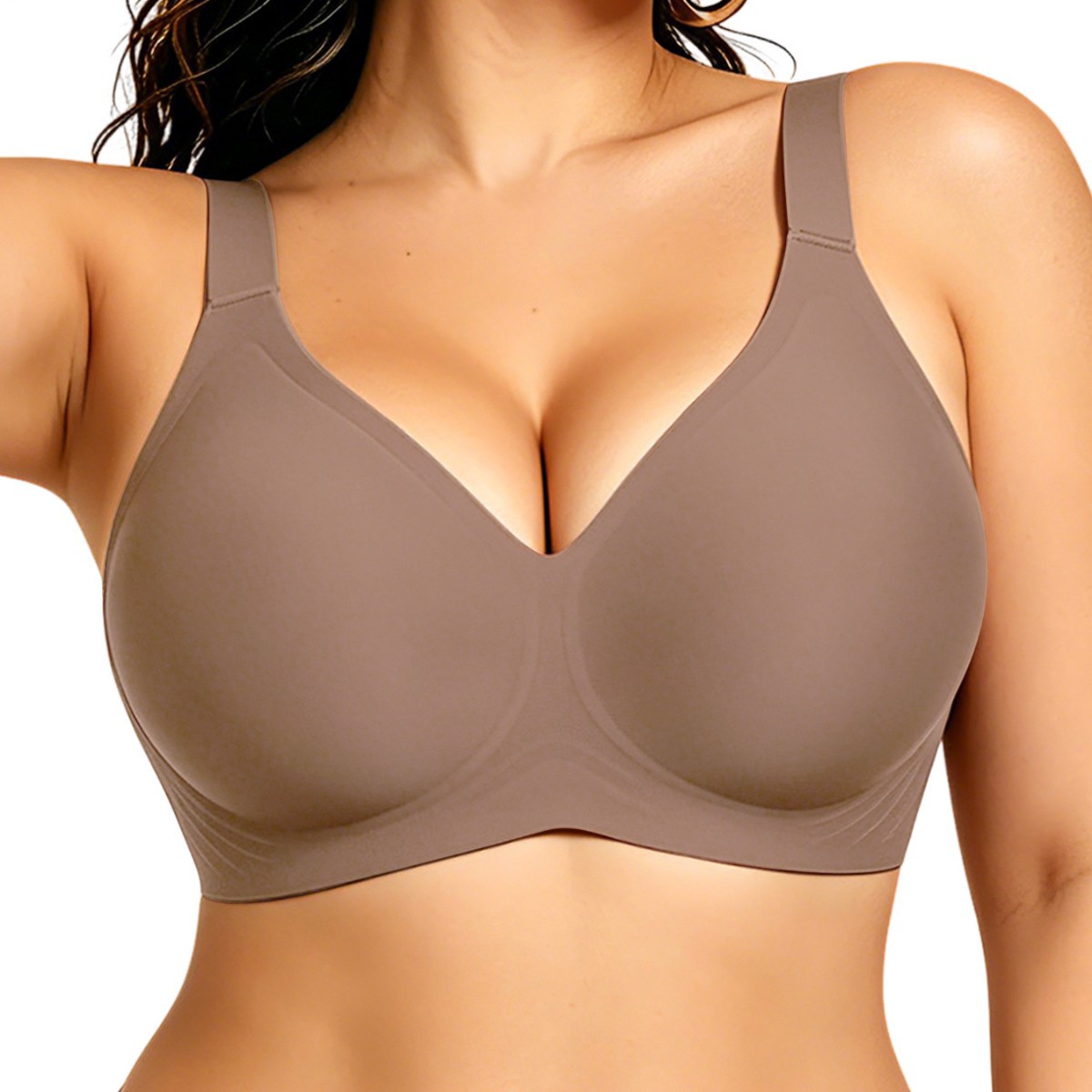 女性用シームレスソフトサポートワイヤーフリーブラ 薄型モール - Wirefree Bra Comfort のレビューと価格